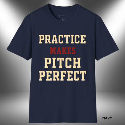 PRACTICE MAKES PITCH PERFECT     | T-SHIRT - 6 colors - 9 sizes | Every scale, every take, every rep — it adds up. 🎶
