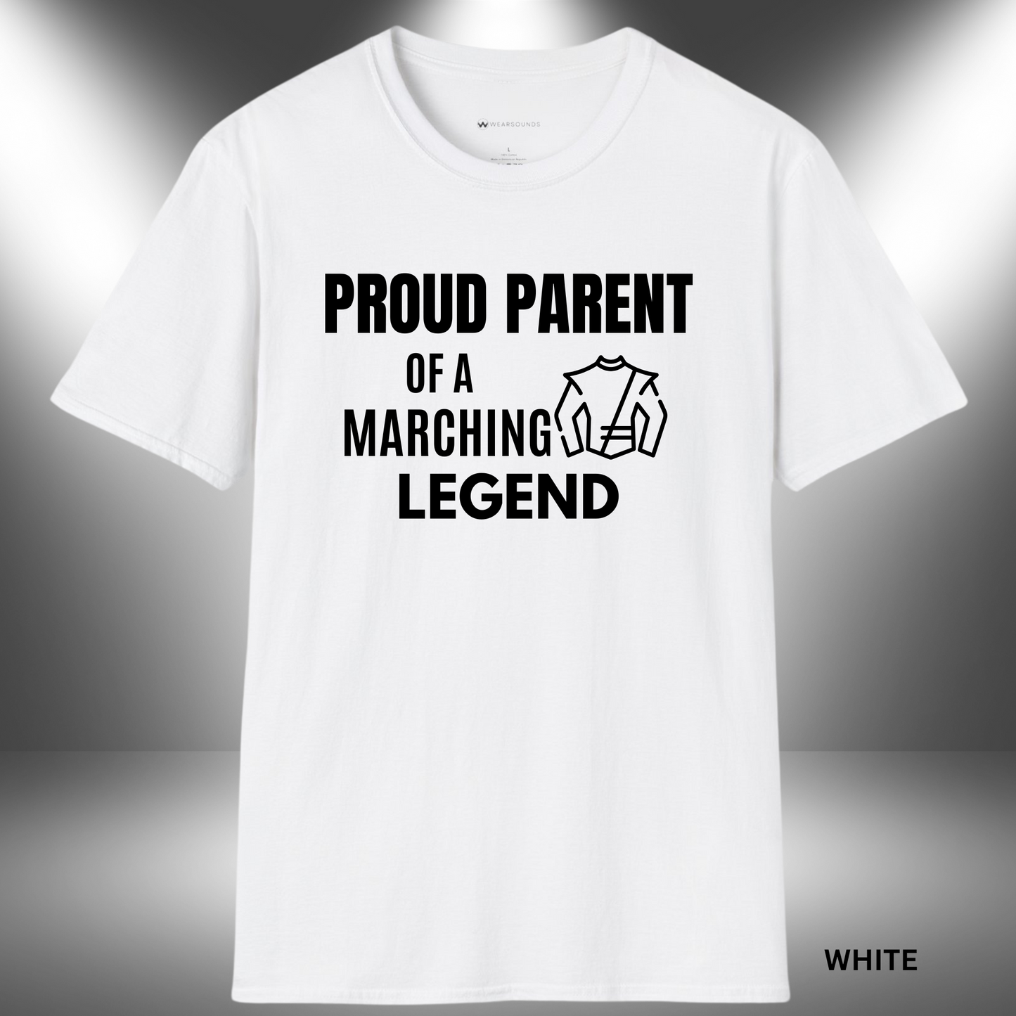 Marching Legend Parent      | T-SHIRT - 7 colors - 9 sizes |  Gift for Band Moms & Band Dads -