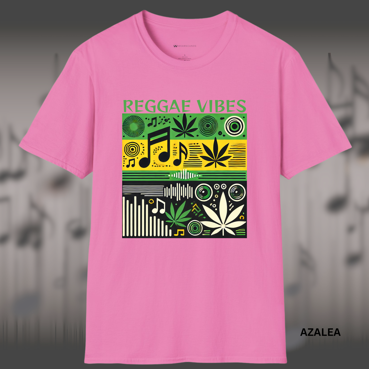 REGGAE VIBES   | T-SHIRT - 7 colors - 9 sizes |  Music & Rhythm Graphic Tee with Island Soundwave Design
