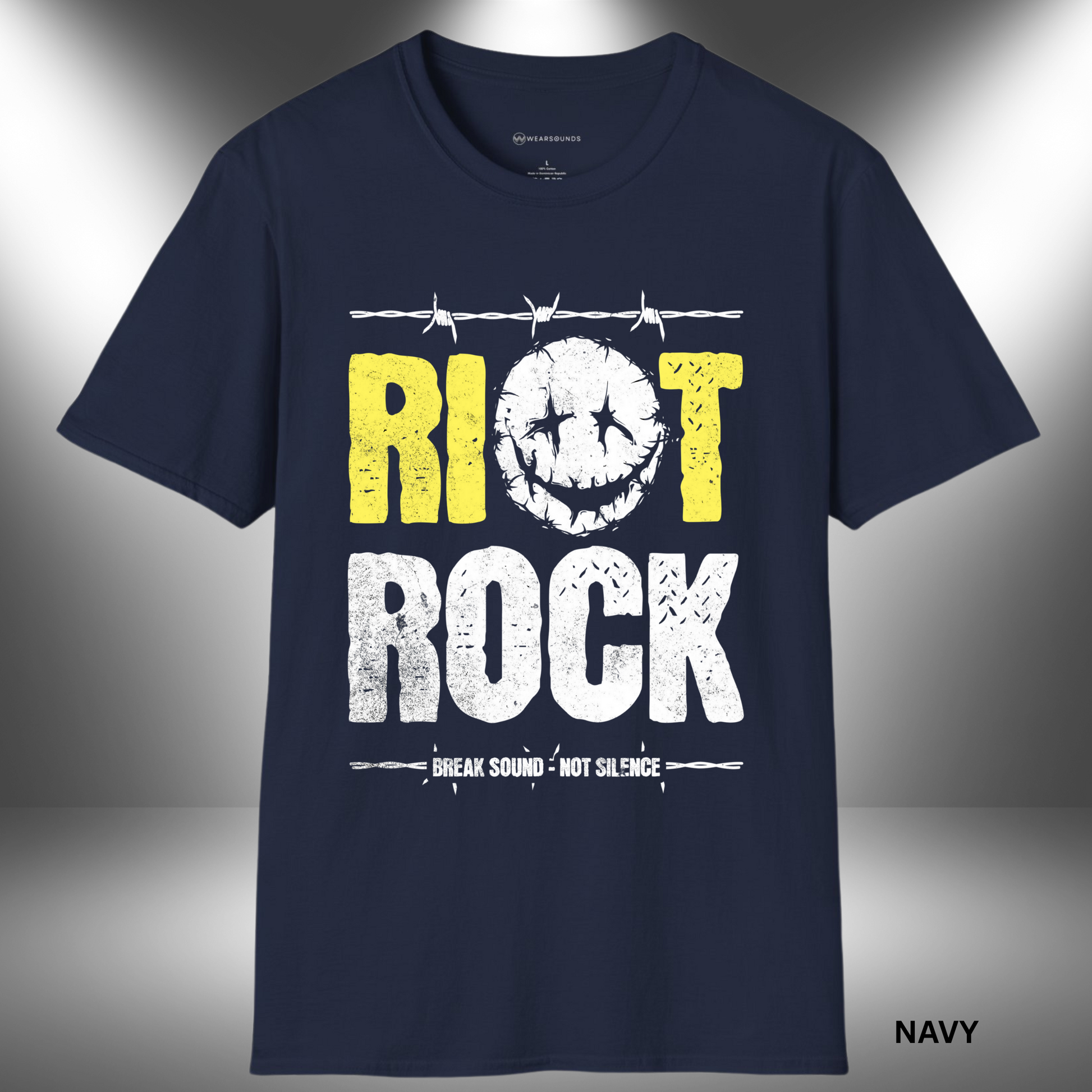 RIOT ROCK T SHIRT WITH BOLD GRAPHIC DESIGN