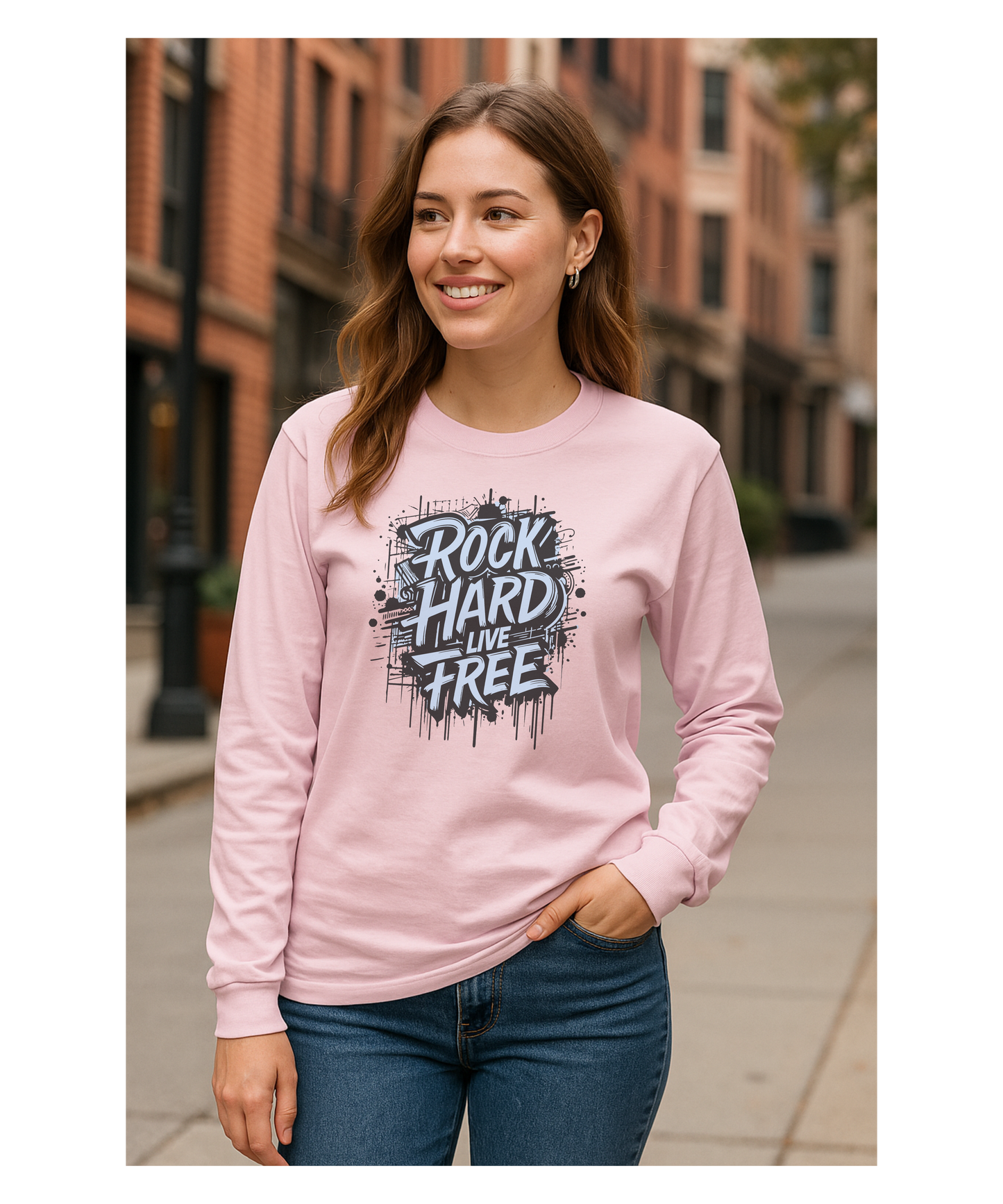 ROCK HARD - LIVE FREE | Unisex - Long-Sleeve T-Shirt - 5 Colors - Various Sizes