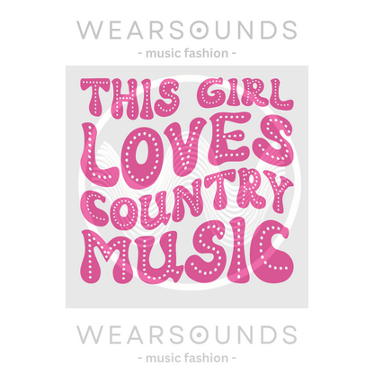 THIS GIRL LOVES COUNTRY MUSIC    |  Lady's V-Neck  | T-SHIRT - 7 colors - 4 sizes | Turn it up and sing it loud—this girl definitely loves her country music. 💙🎶