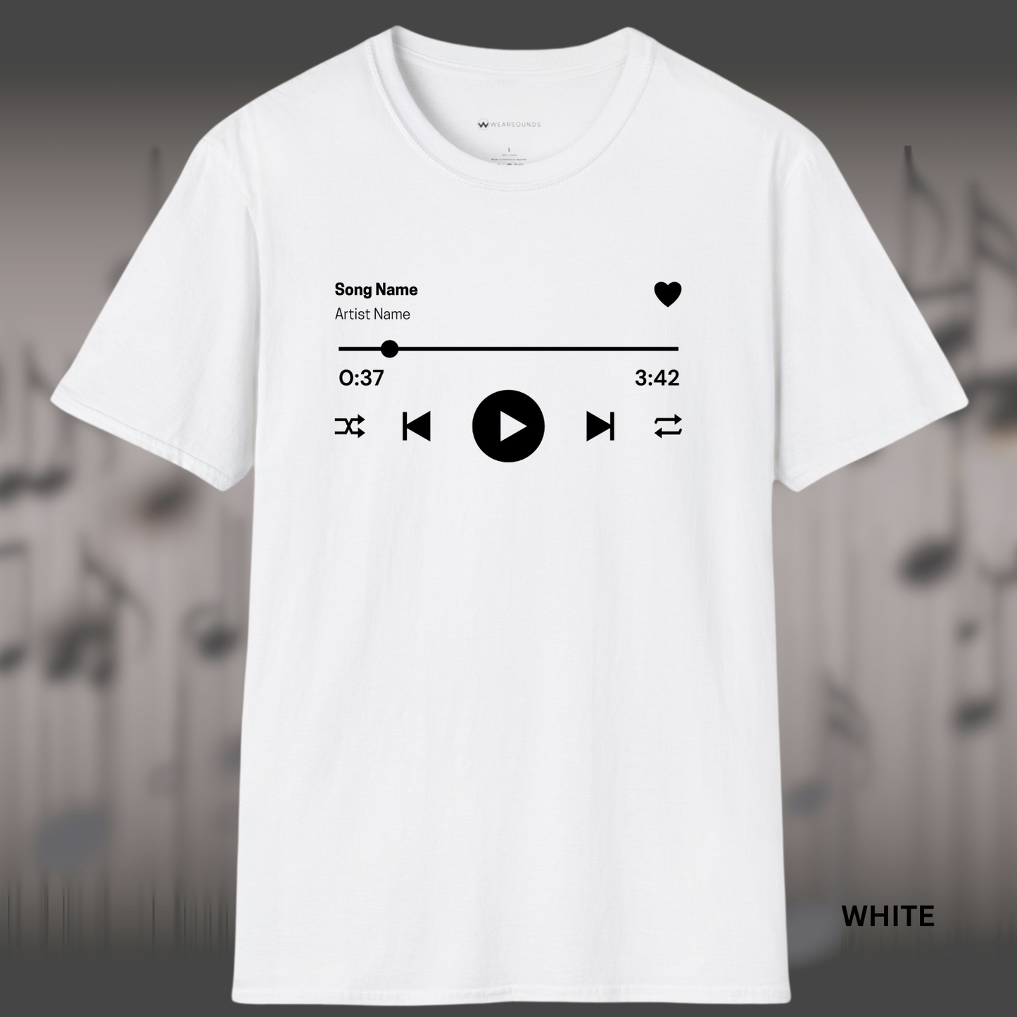 TRACK IN PROGRESS    | T-SHIRT - 4 colors - 9 sizes | Music Player Shirt - 🖤 Add it to your rotation.