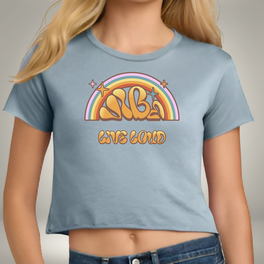 VIBE - LIVE LOUD | WOMEN'S FESTIVAL CALI CROP T-SHIRT - 3 colors  - 6 sizes