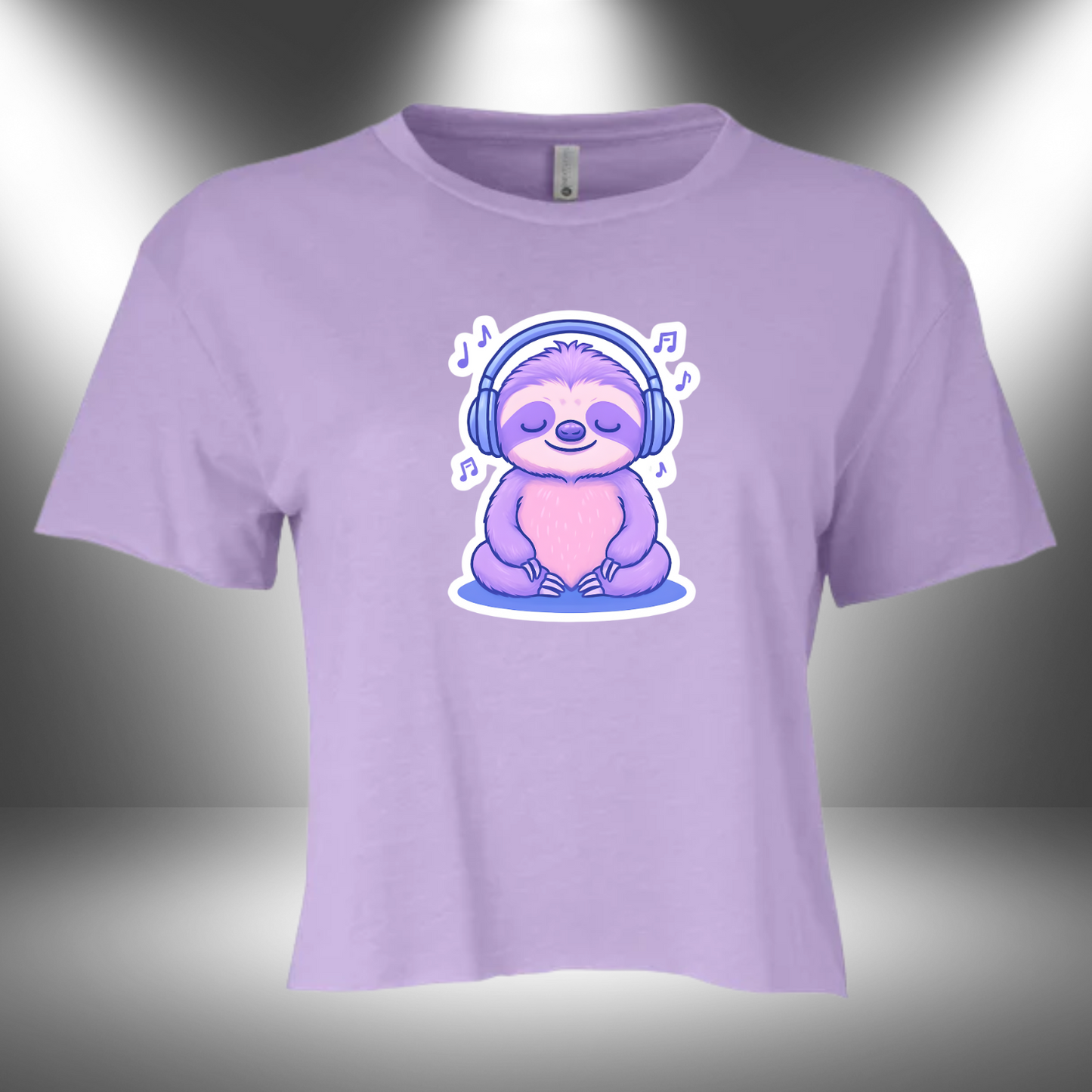 ZEN BEATS SLOTH   |  WOMEN'S FESTIVAL CALI CROP T-SHIRT |  3 Colors - 6 Sizes - Grab yours now and let your chill shine!