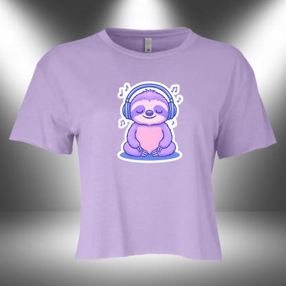ZEN BEATS SLOTH   |  WOMEN'S FESTIVAL CALI CROP T-SHIRT |  3 Colors - 6 Sizes - Grab yours now and let your chill shine!