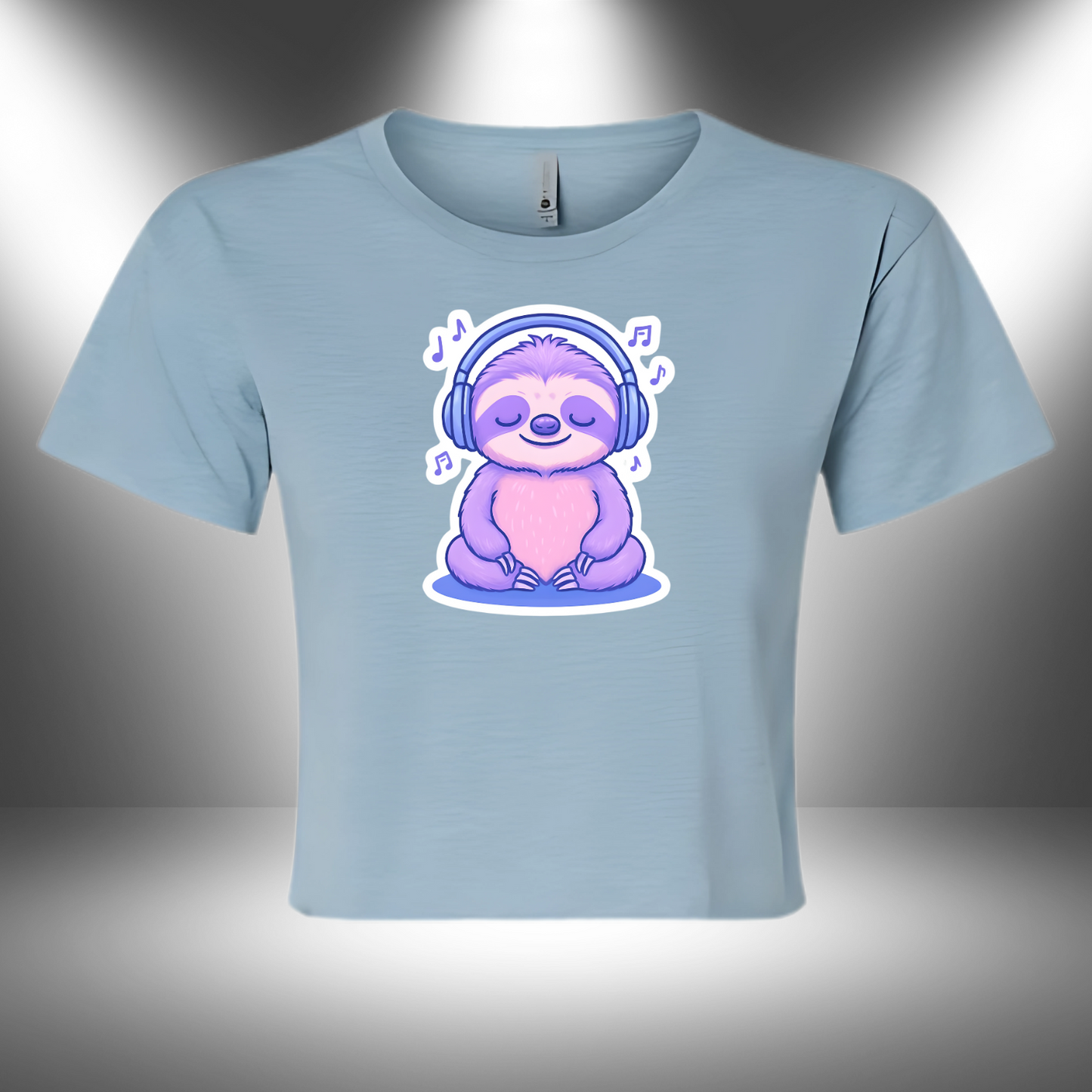 ZEN BEATS SLOTH   |  WOMEN'S FESTIVAL CALI CROP T-SHIRT |  3 Colors - 6 Sizes - Grab yours now and let your chill shine!