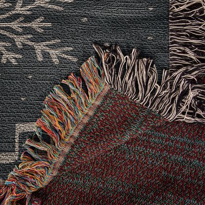 Snowfall Symphony – Music & Winter Woven Blanket