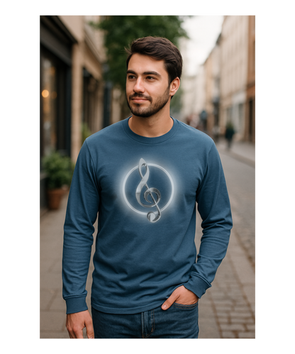 TREBLE CLEF IN SHADOW | Long-Sleeve T-Shirt  - 5 colors - Various Sizes