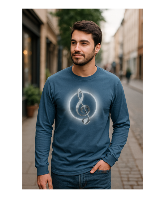 TREBLE CLEF IN SHADOW | Long-Sleeve T-Shirt  - 5 colors - Various Sizes